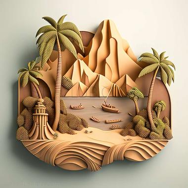 3D model island (STL)